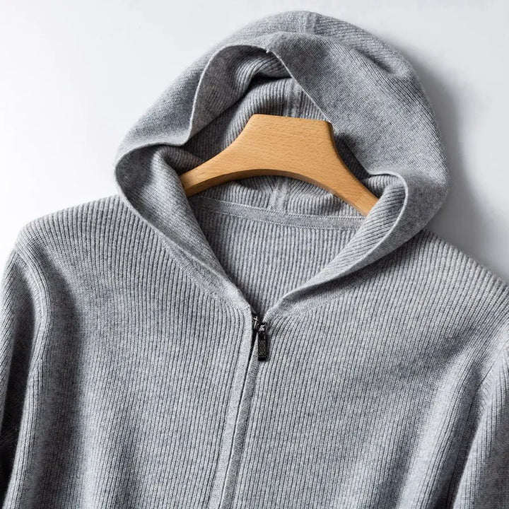 100% Cashmere Zip-Up Hoodie