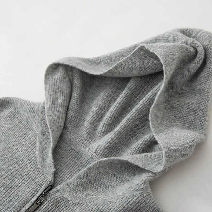 100% Cashmere Zip-Up Hoodie