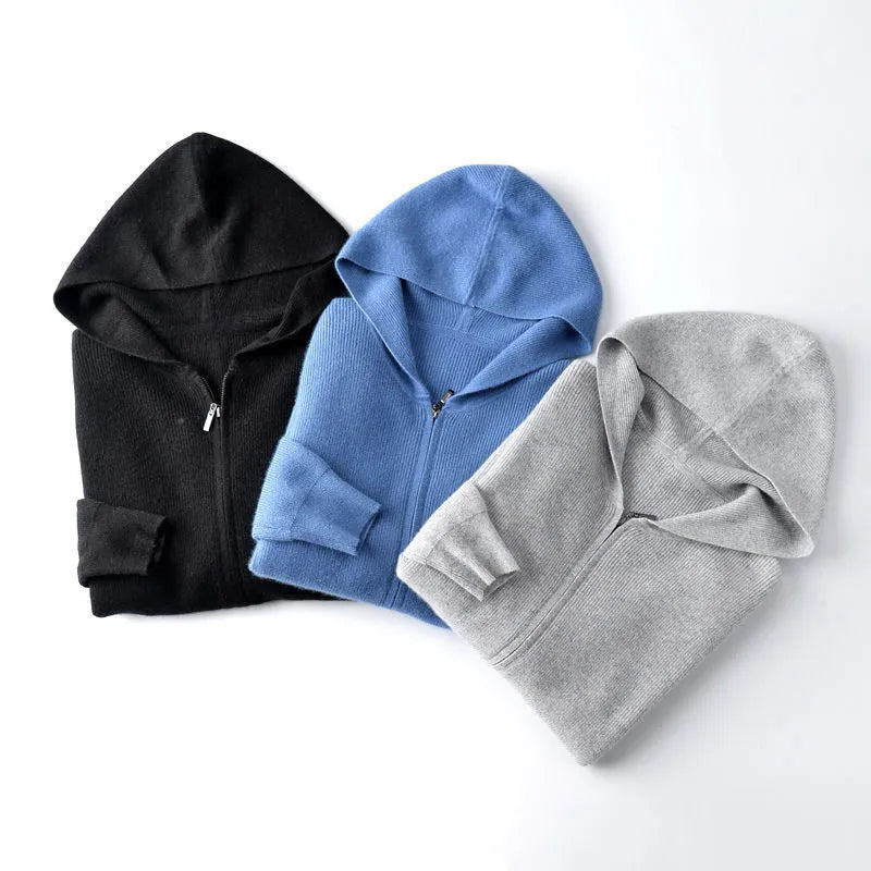 100% Cashmere Zip-Up Hoodie