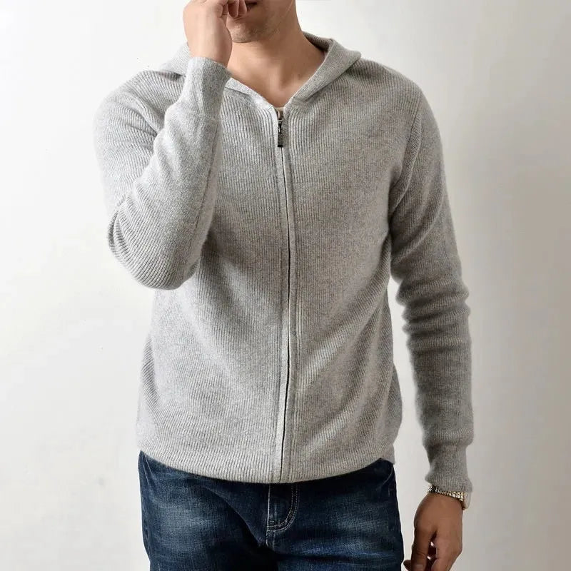 100% Cashmere Zip-Up Hoodie